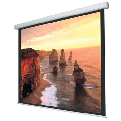 Електрически екран за проектор Ligra CINEDOMUS 453584, 104" (16:9), 230x130 см., бяла кутия. Спрян