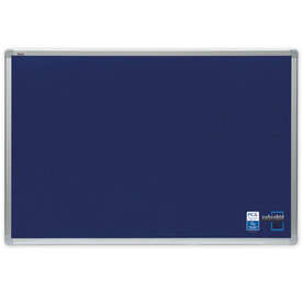 Коркова дъска 2х3 Office 90x120 см. с алуминиева рамка и синьо филцово покритие