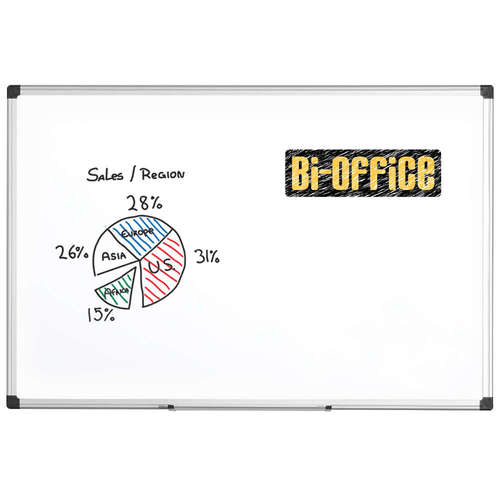 Бяла магнитна дъска 90x120 см с алуминиева рамка Bi-Office Maya MA0575170-999