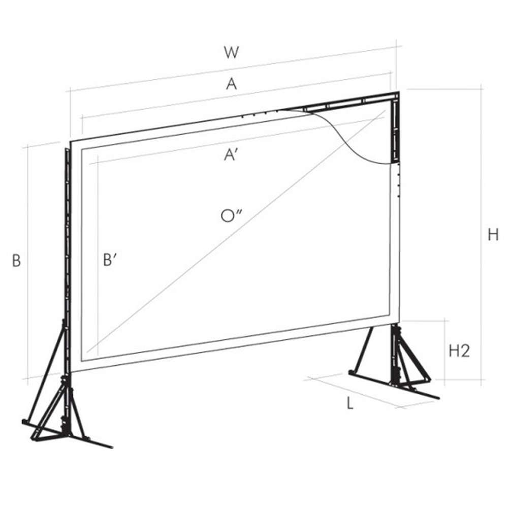 Размери на прожекционен екран Ligra QUICK FOLD 479500