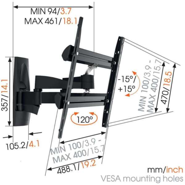 Стойка за телевизор за стена Vogel's WALL 3250 за 32-55" TV - Image 6