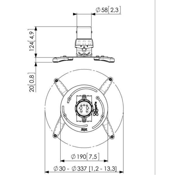 Стойка за проектор до 15 кг. Vogel's PPC 1500W за таван, 14,4 см., бяла - Image 3