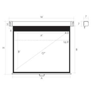 Екран за проектор Ligra Cineroll 143884, 117", 234x176 см. (4:3), бяла кутия