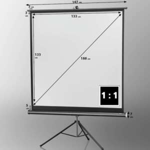 Екран за проектор на стойка Celexon tripod Economy 74", 133x133 см, 1:1, черна кутия