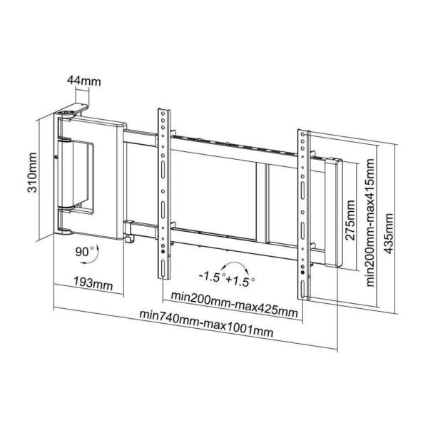 Моторизирана стойка за телевизор за стена Multibrackets MB4500 за 32"-60" TV - Image 9