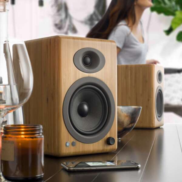 Активни тонколони Audioengine A5+ Home Music System с Bluetooth бамбук - Image 4