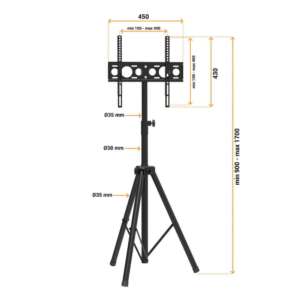 Стойка за телевизор за под Celexon Adjust-4055T за 40" до 55" TV с наклон 10° Спряна