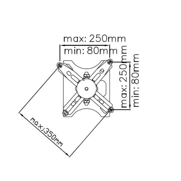 Стойка за проектор VISION Techmount TM-CC, 10 см, бяла - Image 6